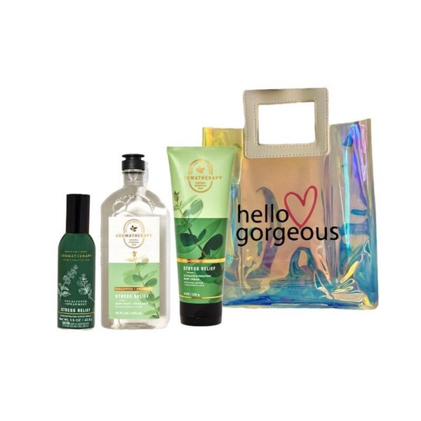 White Barn - Bath & Body - Gift Set 3 Piece Bundle - with Gift Bag Hello Gorgeous (Eucalyptus Spearmint)