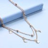 Yheakne Boho Star Moon Necklace Choker Gold Layered Star Choker Necklace Crescent Moon Necklace Celestial Necklace Chain Festival Jewelry for Women and Girls (Gold)