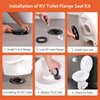 boeemi RV Toilet Seal and 3 Inch Socket RV Toilet Flange Kit, Designed for RV 300/310/320 Toilets, Replaces 385345892 Flange and 385311658 Flush Seal and 385311652 Base Seal, 3 in 1 Combo Kit - Black