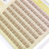 JIMIRE Brown Self Adhesive Eyelashes Press on Lash Clusters Natural Look Pre Glued Brown Cluster Eyelash Extension Wispy 10-12MM Brown Individual Lashes Clear Band Reusable Self Adhesive Lashes