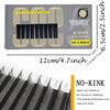 SEEDEW 5D Lash Extensions, 0.07mm D Curl 9mm 12 Rows/Tray, W Shape Flat Stem, Korean PBT Volume False Eyelashes Grafting for Beginner Artist, Lash Tech, Beauty Salon(5D-Matte Black-0.07-D-9mm)