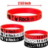 24PCS Rock and Roll Silicone Bracelets Rubber Wristbands -Music Party Favors Music Notes Party Decorations Musican Guitar Audio Record Microphone Rap Birthday Baby Shower
