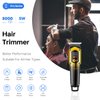 JAMAKY Hair Clippers for Men, Cordless Barber Clippers, Beard Trimmer for Men, LED Display, Quick Charge & 100 Min Runtime, Includes 3 Combs, Ideal for Men & Barbers (Gold)