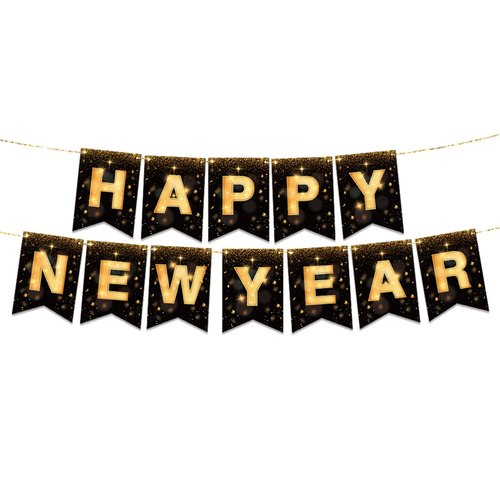 YQUQWN Happy New Year Banner 2025 No DIY 10 Feet Happy New Year Sign for New Years Eve Party Supplies 2025 New Years Backdrop Happy New Year Decorations 2025 New Years Backdrop New Years Eve Party Supplies