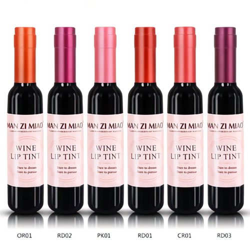 6-Color Wine Bottle Set Lipstick Lip Stain Long Lasting Waterproof Liquor Bottle Lip Moisturizing Non-Stick Cup Lip Gloss Lip Sticks
