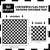 50 Pack Black and White Checkered Flag Party Napkins Disposable Race Car Birthday Party Supplies Racing Car Theme Party Paper Lunch Napkins for Baby Shower Kids Men Party Decorations Favors