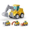 CARLORBO Toy Cars for Toddlers 1-3 - Pull Back Cars Toys, Press and Go Truck Toys for 18 Months to 2 3 4 5 Years, Figure Cars Play Construction Vehicles for Boys Girls Gift 4 PCS
