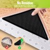 ZC GEL Carpet Stickers (8 Pcs), Anti Slip Rug Holder Reusable Washable Rug Stickers for Area Rugs, Dual Sided Adhesive Rug Stopper Keep Corners Flat (Black)