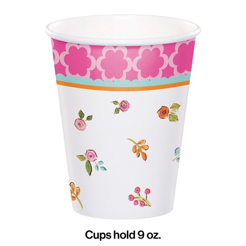 Creative Converting 8 Count Paper Cups, Tea Time