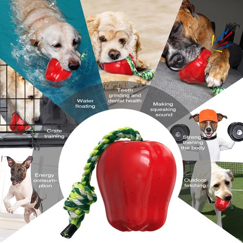 Petsylvania Dog chew Toys - Interactive & Durable Dog Toy for Engaging Playtime - Perfect for Puppies & Small Dogs – Rubber Dog Toy (Red)