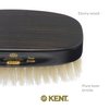 Kent MN1B Finest Men's Military Style Rectangular Ebonywood Hair Brush with 100% Natural White Boar Bristle - Ideal for Fine or Thinning Hair, Sensitive Scalp Brush, 360 Wave, and Beard Straightener
