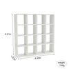 Miniature Furniture Wooden Storage Rack 16 Grid Shelves 1:12 Dollhouse Accessories Bookshelf Display Shelf Wall Rack Stand Mini House Scene Decoration (White)
