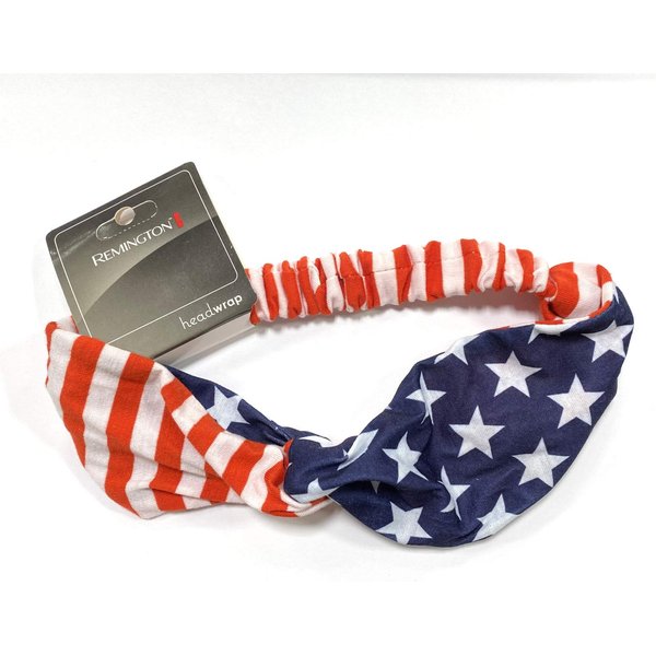 Remington American Flag Headband 3.5” Wide USA Hair Band Patriotic Twisted Headband Turban Style in Red White and Blue Stars & Stripes