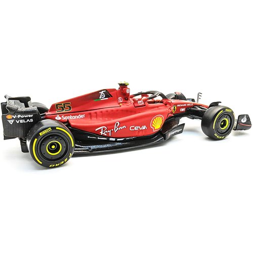 JODIYAAH Bburago 1/43 2022 F1-75 Scuderia Ferrari #16 Charles Leclerc F1-75 #55 Carlos Sainz Alloy Luxury Vehicle Diecast Cars Model Toy Collection Gift (F1-75 #55)