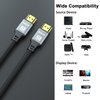 jojobnj HDMI Cable 3ft, 48Gbps 8K@60Hz 4K@120Hz, HDCP 2.2 & 2.3, DTS:X, HDR 10 Compatible with Roku TV/eARC/3D/PS5/HDTV/Laptop/Blu-ray High Speed HDMI Cable(Silver)