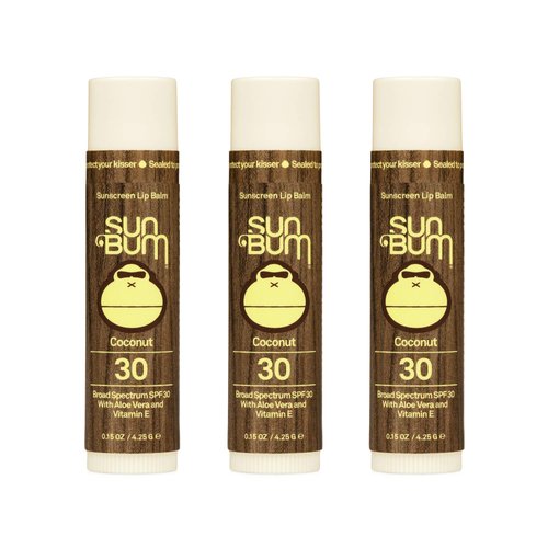 Sun Bum Sun Bum Spf 30 Sunscreen Lip Balm Vegan and Cruelty Free Broad Spectrum Uva/uvb Lip Care With Aloe and Vitamin E for Moisturized Lips Coconut Flavor 3 Pack