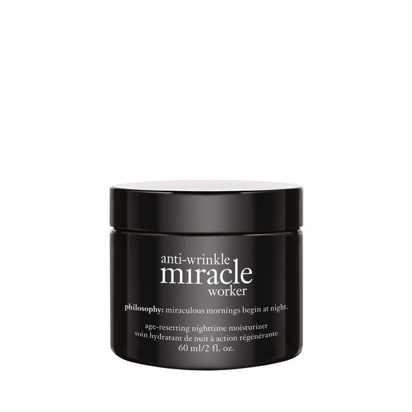 philosophy anti-wrinkle miracle worker line-correcting overnight cream face moisturizer - with vitamin C & hyaluronic acid - counteracts stress-induced damage for smoother skin - 2 fl oz.
