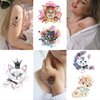Father.son 12 Sheets Watercolor Cat Temporary Tattoos for Girls Kids, Cute Kitty Waterproof Fake Tattoos Body Art Sticker, Animal Birthday Supplies, Pet Lover Party Favors, Meow Arts and Crafts