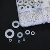 YOUYIDUN-650 Pcs White Nylon Flat Washer Assortment Kit, Round Flat Nylon Washers for Household Commercial Appliances Electrical Connections, 5-20 mm, M2/M2.5/M3/M4/M5/M6/M8/M10