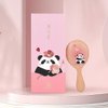 TAN MUJIANG Wooden Hair Brush for Long Hair Panda Pink 1PC