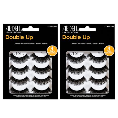 Ardell False Eyelashes 4 Pack Double Up 203, x 2 packs (4 pairs per pack)