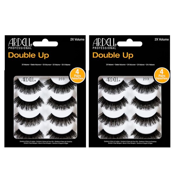 Ardell False Eyelashes 4 Pack Double Up 203, x 2 packs (4 pairs per pack)