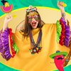 Jexine 48 Pcs Fiesta Party Favors Including 12 Mexican Sombrero Hats with Headband 12 Cinco De Mayo Necklaces 12 Fiesta Eyeglasses 12 Plastic Maracas for Fiesta(Mixed Styles)