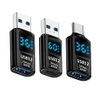 xiwai 3pcs/lot Type-C Adapter with Smart LED Digital Display 10Gbps USB-C to USB3.2 Type-A PD 36W Fast Charging Monitoring Display Tester Detector