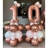 Rose Gold 10 Number Balloons, 40 Inch Giant Number 10 Balloons Foil Mylar Helium Rose Gold Number Balloons for 10th Birthday Party Supplies Anniversary Event Celebration Decorations