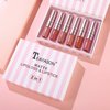 RoseFlower Lip Gloss Set, 6 Piece Matte liquid Lipstick Makeup Set, Non-sticky, High Shine, Long Lasting Matte liquid Lip Gloss Set, Rich Varied Colors - 077