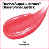 REVLON Super Lustrous Glass Shine Lipstick, Flawless Moisturizing Lip Color with Aloe, Hyaluronic Acid and Rose Quartz, Glassy Pink (016), 0.15 oz