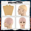 NACHLYNN 2/4/6/ Pcs Halloween Bald Cap for Adult Makeup Latex Bald Caps Nylon Bald Wig Cap Costume for Halloween Party Men (Novel, 4)