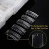 1000PCS Square Nail Tips for Acrylic Nails Professional, Fake Clear Natural Acrylic Short Square French Artificial Nail Tips Half Cover with Acrylic Nail Clipper, 2PCS Nail Files for Nail Salon Home