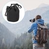 PATIKIL Camera Lens Bag, 3 Pcs 3.1" ID x 3.9" H Drawstring Lens Pouch with Thick Protective Neoprene, Lens Case for DSLR Camera Lens, Water Coffee Cups Black