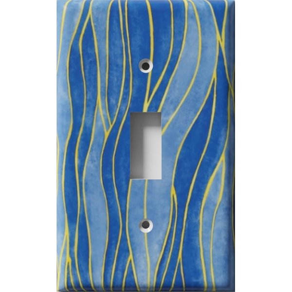 SnazzySwitch Blue Wave Decorative Light Switch Cover - Single Toggle Wall Plate