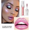 MIESCHER Pink Glitter Lip Gloss Lipstick, Diamond Shiny Shimmer Liquid Lipstick Long Lasting Smudge-Proof Metallic Sparkling Glitter Lipstick & Eyeshadow, Aurora Glossy Lip Gloss Makeup For Women(06#)