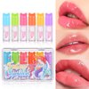 Lip Oil Tinted, Joyeee 6pcs Moisturizing Lip Glow Oil Plumping Lip Gloss Non-sticky Lip Plumper Tinted Lip Balm Lip Care Make Up Gifts for Women Gilrs Daily Lip Care Repairing & Lip Makeup