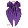 Furling Pompoms Hair Bows for Women - Pack of 2 Purple Hair Bow Clips for Girls Satin Big Bows Long Tail Alligator Clip Ribbon Hair Barrette Hair Accessories for Bridal Bachelorette Party