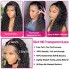 Laritaiya HD Transparent Deep Wave Lace Front Wigs Human Hair 24inch 13x4 Lace Front Wigs for Black Women 180 Density Pre Plucked Natural Hairline Water Curly Human Hair Wigs with Baby Hair