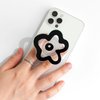 OnTheGrip Cute Transparent Daisy Flower Shape Design Mobile Phone Grip Compatible with Magsafe Multi Functional Collapsible Stand Holder for Smartphone Tablet Cell Phone Accessory (Black)
