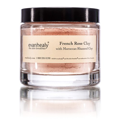 evanhealy French Rose Clay Face Mask | Exfoliating for Sensitive Skin Face Mask | Pore Minimizer Pink Clay Mask | Cleansing Rhassoul Clay