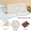 YOOLIFE Brithday Gifts for Women, Monogram Cosmetic Bag Letter Toiletry Travel Bag Teen Girls Gifts Trendy Stuff Daughter Gifts Girlfriend Gifts Birthday Gifts Christmas Gifts for Women (White M)