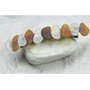 Genuine Surf Tumbled Frosted White and Brown Sea Glass French Barrette Hair Clip 4" or 100 mm Length - Quantity of 1