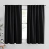 PONY DANCE Short Blackout Curtains - Thermal Insulated Window Curtain Panels - Room Darkening Back Tab/Rod Pocket Draperies for Bedroom/Kitchen, 42 Wide by 45 Inches Long, Black, 2 Panels