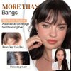 Wipsy Bangs Clip In Hair Extensions 100% Real Human Hair Bangs 360° Coverage Fake Bangs for Women's Daily Wear Curved Style