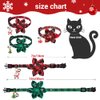 Vellibring 3 Pack Christmas Cat Collars,Christmas Flower Kitten Collars with Adjustable Breakaway Bow Tie Bell Plaid Snowflake Xmas Pet Supplies for Christmas Cats Accessories