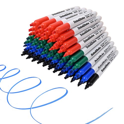 Dabo&Shobo White Board Markers-72 Pcs 4 Color Fine Tip Whiteboard Markers，Perfect for Writing on Whiteboard Mirrors Glass for School Office Home…