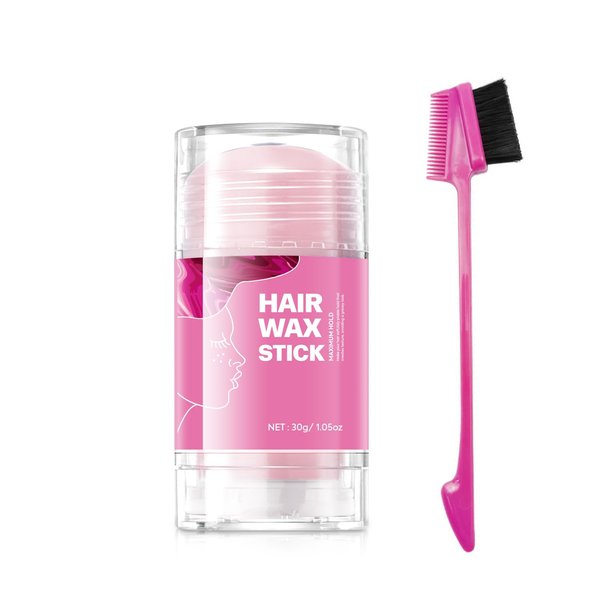 immetee Hair Wax Slick Stick for Women, Edge Control Gel for Smooth Frizz-Free Hairstyling, 30g (Pink)