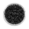 2 Bottles, 200Pcs Beads Silicone Aluminium Micro Nano Rings 5.0x3.0x3.0 mm Lined For I Tip/Nano Hair Extensions Tool Beads (Black Color)