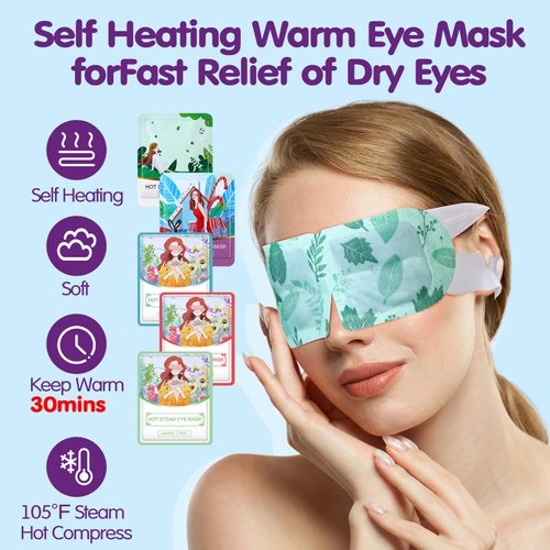 Dansib 45 Pcs Disposable Steam Eye Mask Bulk Heated Eye Masks for Dry Eyes Spa Warming Eye Mask Self Heating Eye Masks with Warm Moist Warm Compress for Eye Stress Dark Circle Relief (Multi Scent)